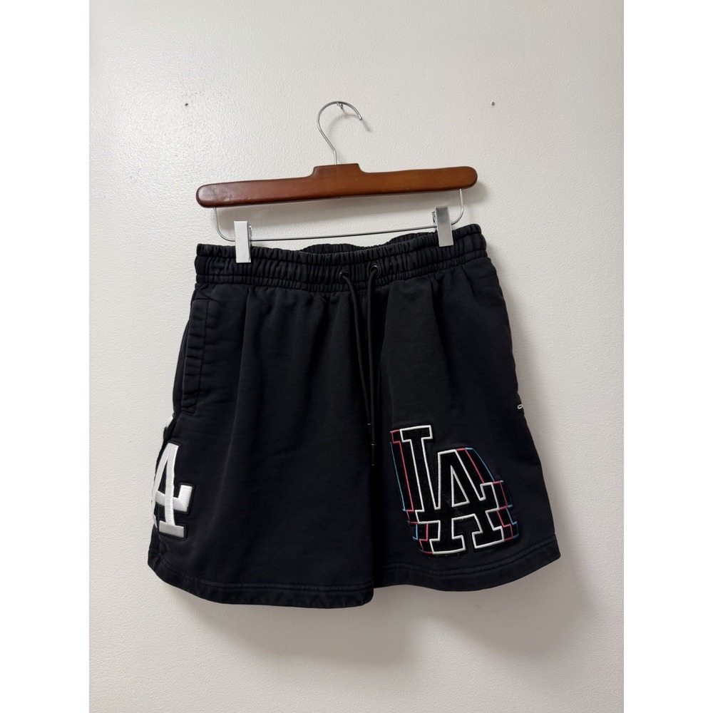 Pro Standard Los Angeles Dodgers Black Embroidered Shorts Men's Medium MLB